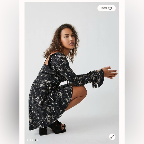 Free people black tess mini dress size small NWT - Picture 3 of 13